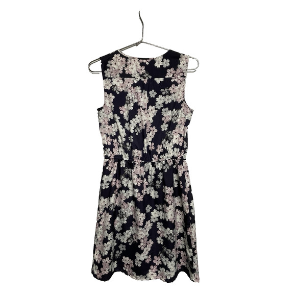 Loft Women's Purple Pink Floral Sleeveless Pullover Mini Dress - Size S - Picture 2 of 11